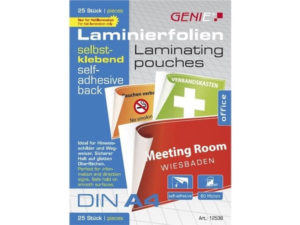 GENIE lamineringsposer blank 80 mikron A4