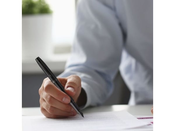 Parker IM Achromatic, Svart, Patronpåfyllingssystem, Blå, Rund spiss, Rustfritt stål, Fin