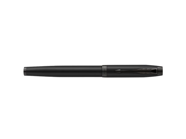 Parker IM Achromatic, Svart, Patronpåfyllingssystem, Blå, Rund spiss, Rustfritt stål, Fin