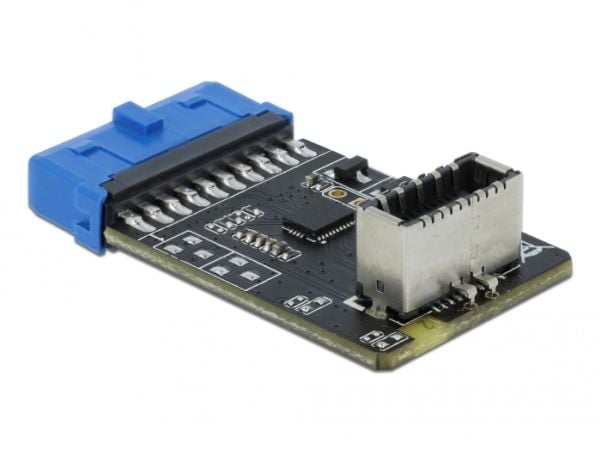 DeLOCK USB 3.2 Gen 1 Adapter Pin Header - Intern og ekstern USB-adapter - 19-pins USB3.0 hode (W) til USB Type A (W) 900 mA - aktiv (41981)