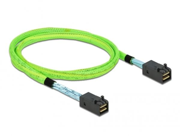 Delock - SAS intern kabel - SAS 64Gbit/s - rett gjennom - Mini SAS HD (SFF-8673) (hann) til Mini SAS HD (SFF-8673) (hann) - 1 m
