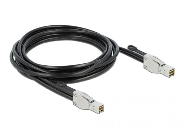 Delock - SAS ekstern kabel - SAS 32Gbit/s - Mini SAS HD (SFF-8674) (hann) til Mini SAS HD (SFF-8674) (hann) - 3 m