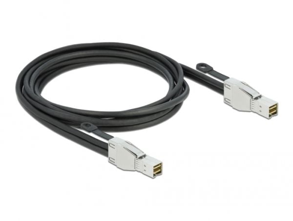 Delock - SAS ekstern kabel - SAS 32Gbit/s - Mini SAS HD (SFF-8674) (hann) til Mini SAS HD (SFF-8674) (hann) - 2 m