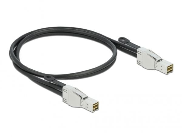 Delock - SAS ekstern kabel - SAS 32Gbit/s - Mini SAS HD (SFF-8674) (hann) til Mini SAS HD (SFF-8674) (hann) - 1 m
