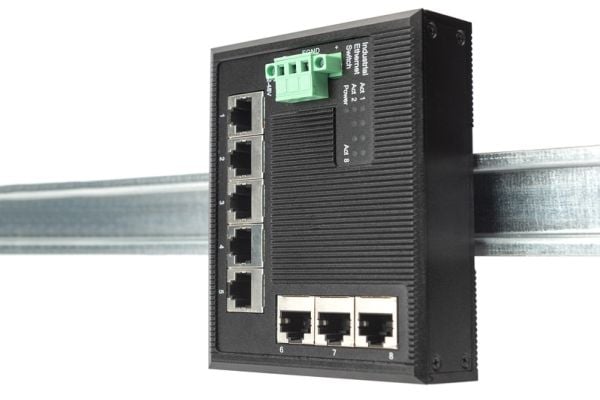 DIGITUS DN-651127 - Switch - 8 x 10/100/1000 - DIN-skinnemonterbar - DC-strøm
