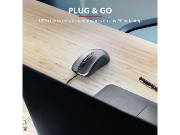 Trust Carve - Mus - høyre- og venstrehåndet - optisk - 3 knapper - kablet - USB 2.0