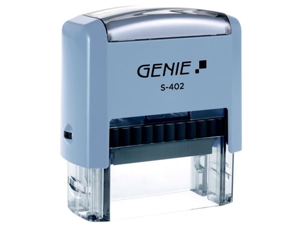 Genie S-402, Självpåfyllande, Specialstämpel, 47 x 18 mm, Blå, 75 mm, 33 mm
