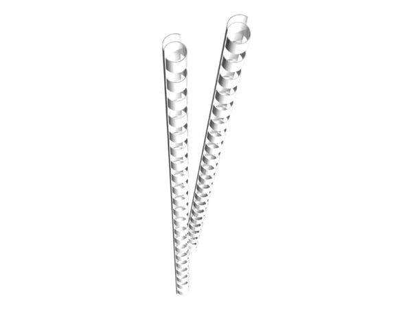 Genie 12375, Innbindingskam, Hvit, 25 ark, Plast, 6 mm, 60 mm