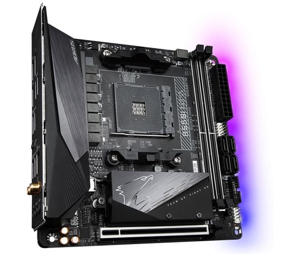 Gigabyte B550I AORUS PRO AX, ATX, AM4, AMD Ryzen, 2x DDR4 DIMM, 5000 MHz, M.2, USB3.1, WiFi/ GBLAN