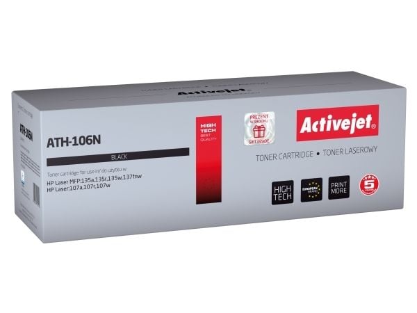 Activejet ATH-106N, 1000 sivua, Musta, 1 kpl Activejet ATH-106N, 1000 sivua, Musta, 1 kpl