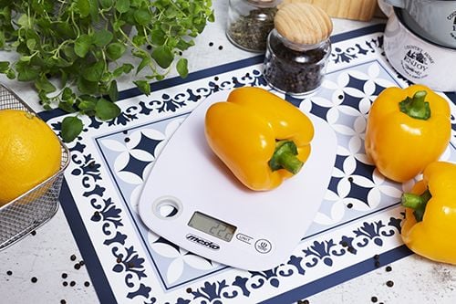 Mesko Home MS 3159w, Elektronisk kjøkkenvekt, 5 kg, 1 g, Hvit, Benkeplate, Oval