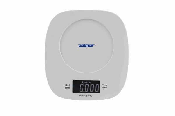 Zelmer ZKS1451, Elektronisk kjøkkenvekt, 5 kg, 1 g, Hvit, Benkeplate, firkant