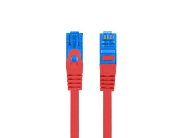 Lanberg - Koblingskabel - RJ-45 (hann) til RJ-45 (hann) - SFTP - CAT 6a - formstøpt, uten hindringer, flertrådet - rød, RAL 3017
