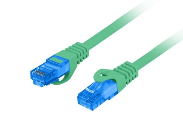Lanberg - Koblingskabel - RJ-45 (hann) til RJ-45 (hann) - S/FTP - CAT 6a - formstøpt, uten hindringer - grønn, RAL 6024