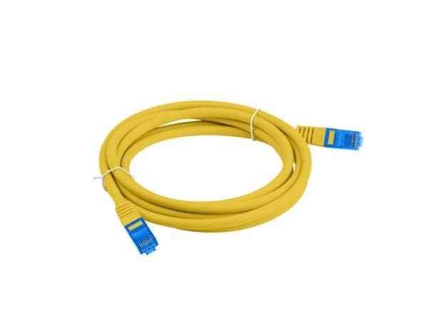 Lanberg - Koblingskabel - RJ-45 (hann) til RJ-45 (hann) - S/FTP - CAT 6a - formstøpt, uten hindringer - gul, RAL 1016