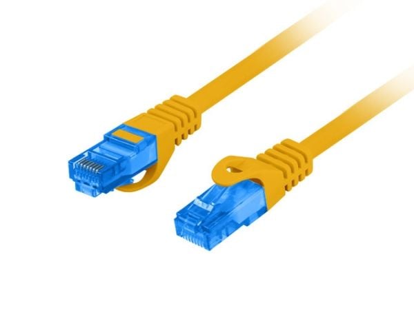 Lanberg - Patchkabel - RJ-45 (han) til RJ-45 (han) - 15 m - S/FTP - CAT 6a - formet, knastfri - oranssi, RAL 1028