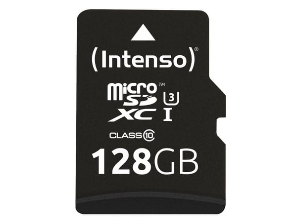 Intenso Professional - Flashminnekort (microSDXC til SD-adapter inkludert) - 128 GB - UHS Class 1 / Class10 - microSDXC UHS-I