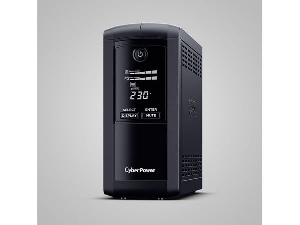 CyberPower Value Pro VP1000ELCD-FR - UPS - AC 230 V - 550 watt - 1000 VA - enkeltfase - RS-232, USB - utgangskontakter: 4 - svart