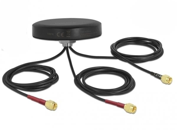 Delock LTE MIMO Dual Band WLAN 802.11 ac/ax/a/h/b/g/n Antenna - Antenne - Smart Home - 3 dBi (for 2400 MHz - 2483 MHz), 3 dBi (for 4,9 - 5,825 GHz)...