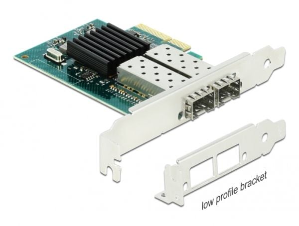 Delock - Nettverksadapter - PCIe x4 lav profil - Gigabit SFP x 2