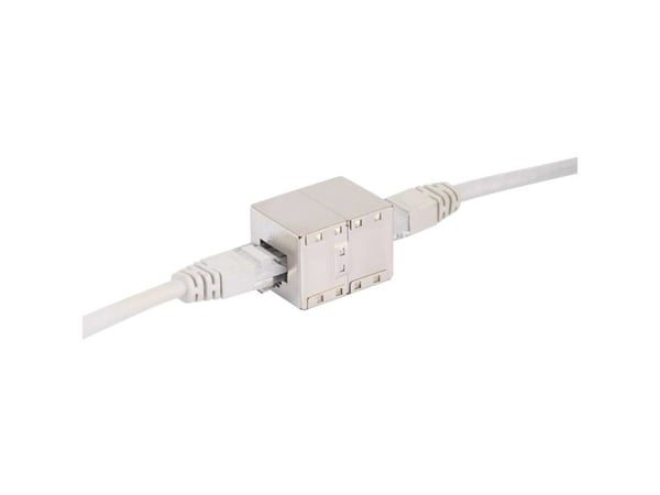 Renkforce RF-4212189, Flat, Metallisk, RJ-45, RJ-45, Hunkjønn, Hunkjønn