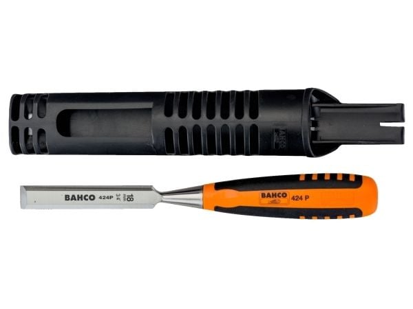 Bahco 424P-12, Finjusteringsmeisel, Meisel skjær, Stål, Svart, Oransje, Gummi, Grep som ikke glir