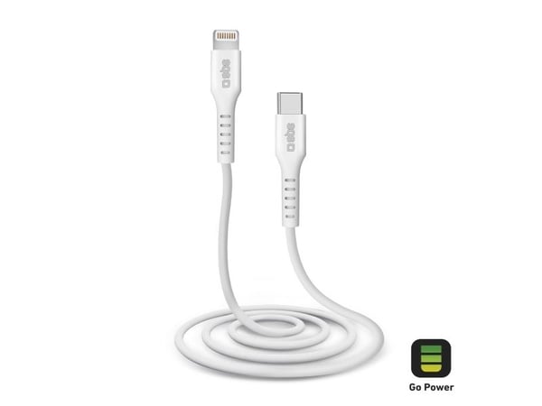 SBS TECABLELIGTC1W, 1 m, Lightning, USB C, Hanstik, Hanstik, Vit