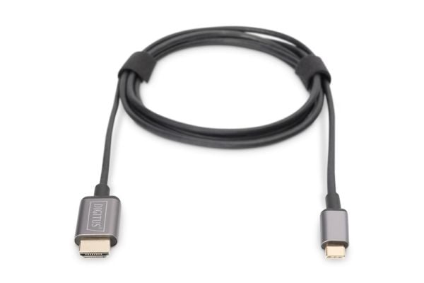 DIGITUS - Adapterkabel - USB-C hann til HDMI hann - 1.8 m - svart - 4K-støtte, støtter 21:9 kinosideforhold