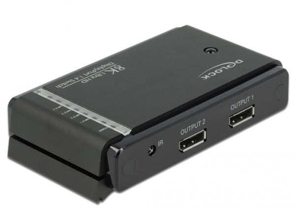 Delock DisplayPort 1.4 Switch 2 x 2 DisplayPort in to 1 x 2 DisplayPort out 8K - Video/audio switch - stasjonær