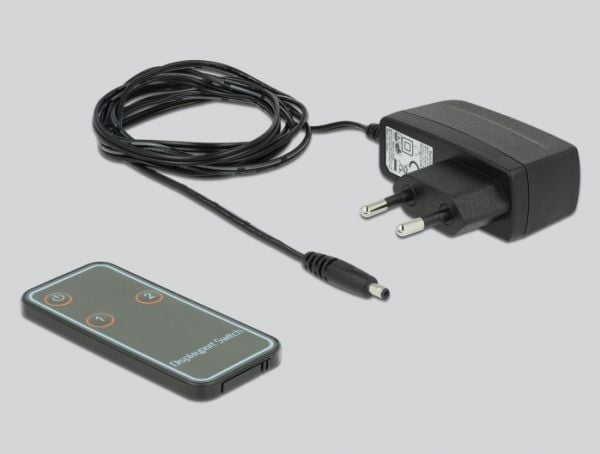 Delock DisplayPort 1.4 Switch 2 x 2 DisplayPort in to 1 x 2 DisplayPort out 8K - Video/audio switch - stasjonær