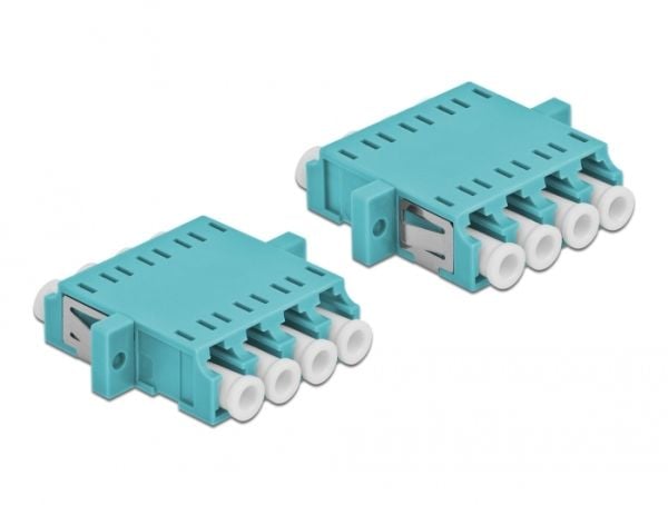 Delock - Verkkoliitin - LC multimode (naaras) - LC multimode (naaras) - valokuitu - OM3 - vaaleansininen (2 kpl)