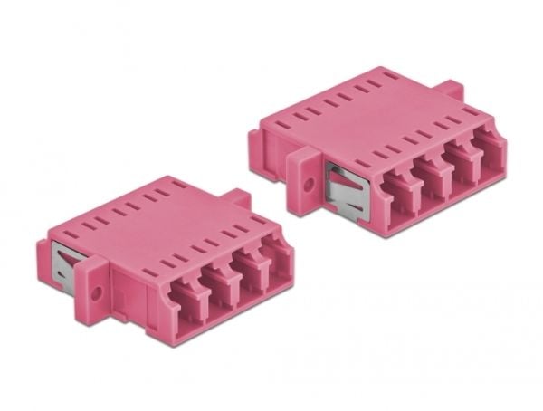 Delock - Nettverkkopler - LC multimodus (hunn) til LC multimodus (hunn) - fiberoptisk - OM4 - purpur (en pakke 2)