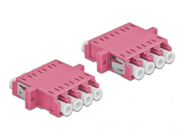 Delock - Nettverkkopler - LC multimodus (hunn) til LC multimodus (hunn) - fiberoptisk - OM4 - purpur (en pakke 2)