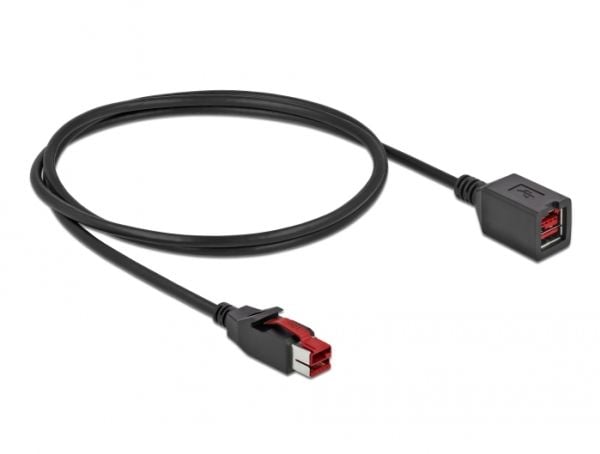 Delock - PoweredUSB extension cable - USB PlusPower (24 V) (hann) til USB PlusPower (24 V) (hunn) - 24 V - 1 m - svart