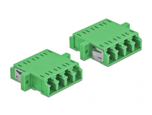 Delock - Nettverkkopler - LC-enkeltmodus (hunn) til LC-enkeltmodus (hunn) - fiberoptisk - grønn (en pakke 2)