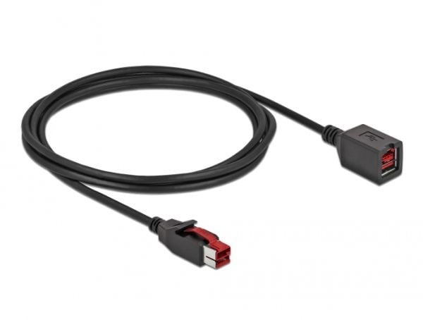Delock - PoweredUSB extension cable - USB PlusPower (24 V) (hann) til USB PlusPower (24 V) (hunn) - 24 V - 2 m - svart
