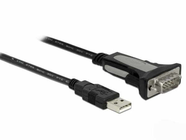 Delock - USB / seriell-kabel - USB (hann) til RS-232 (hann) - 4 m - tommelskruer - svart