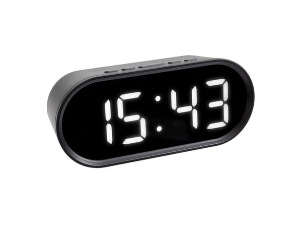 TFA-Dostmann 60.010601, Digital väckarklocka, Oval, Svart, Plast, 0 - 50 ° C, F, °C