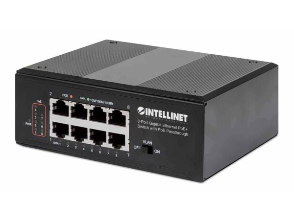 Intellinet 561624, Gigabit Ethernet (10/100/1000), Full tosidig, Strøm over Ethernet (PoE)