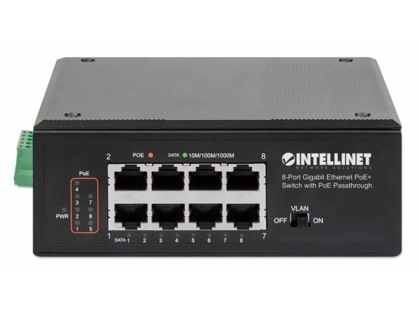 Intellinet 561624, Gigabit Ethernet (10/100/1000), Full tosidig, Strøm over Ethernet (PoE)