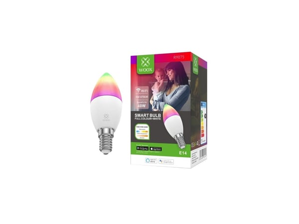 Woox R9075 - LED-lyspære - E14 - 5 W (ekvivalent 40 W) - klasse F - RGB/soft warm white light - 2700-6500 K
