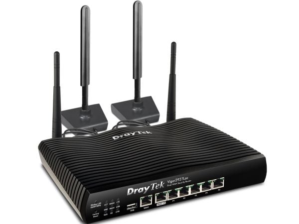 Draytek Vigor 2927LAC - Trådløs ruter - WWAN 6-porters svitsj - 1GbE, PPP - WAN-porter: 2 - Wi-Fi 5 - Dobbeltbånd
