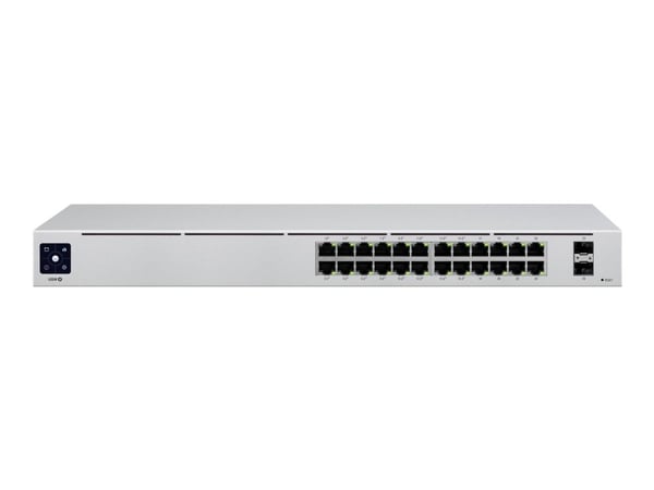 Ubiquiti UniFi Switch USW-24-POE - Switch - Administreret - 24 x 10/100/1000 (16 PoE+) + 2 x Gigabit SFP - desktop, monterbar på stativ - PoE+ (95 W)
