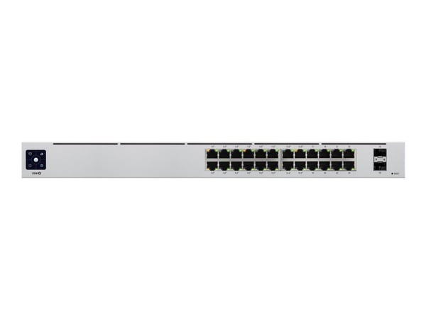 Ubiquiti UniFi Switch USW-24-POE - Switch - Administreret - 24 x 10/100/1000 (16 PoE+) + 2 x Gigabit SFP - desktop, monterbar på stativ - PoE+ (95 W)