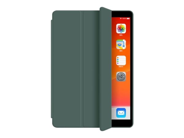 eSTUFF Pencil case - Skjermdeksel for nettbrett - polyuretanlær, termoplast-polyuretan (TPU) - grå - 9.7" - for Apple 9.7-inch iPad (5. generasjon,...