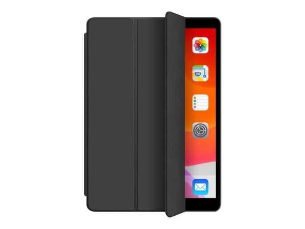 eSTUFF Pencil case - Skjermdeksel for nettbrett - polyuretanlær, termoplast-polyuretan (TPU) - svart - 10.2" - for Apple 10.2-inch iPad (7. generas...