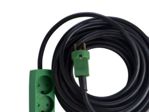 E-line Kaapelisarja DK 3G1,5 - H07RN-F, DK-pistoke/3 pistorasiaa, neopreeni, 230V/16A, 15m