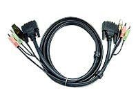 ATEN 2L-7D02U - Video- / USB / audio-kabel - USB, mini-phone stereo 3.5 mm, DVI-D (hann) til mini-phone stereo 3.5 mm, USB-type B, DVI-D (hann) - 1...