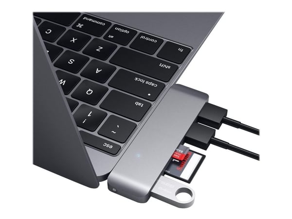 Satechi ST-TCUP, Harmaa, MicroSD (TransFlash), SD, USB 3.2 Gen 1 (3.1 Gen 1) Type-C, Alumiini, 84 mm, 27 mm
