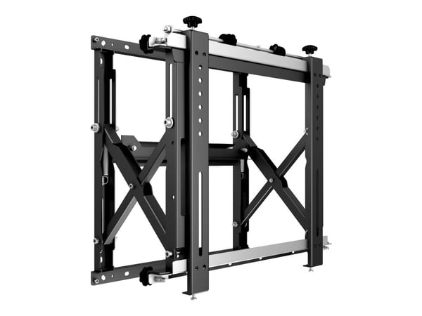 Multibrackets M Public Video Wall Mount Push Max 90kg - Monteringssett (veggmontering, saksearm, 8 låseknaster) - for flatpanel - jern - svart - sk...